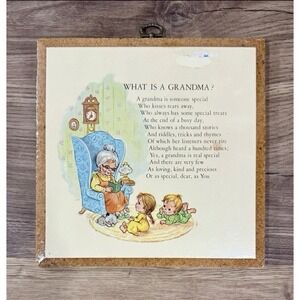 Vintage Wall Hanging Plaque What Is Grandma 70s Paula Cutes Gift Cottage Retro